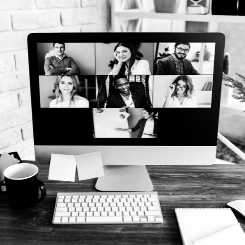 A marketing leader zoom call to plan a strategy