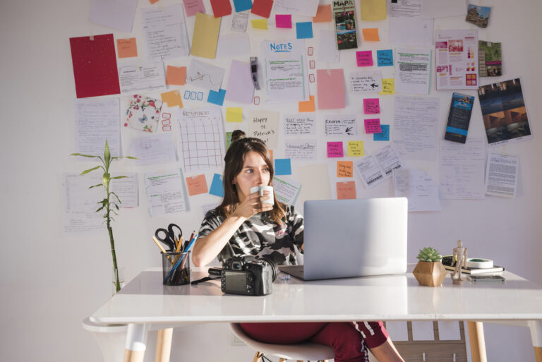 Digital marketer working on content planning